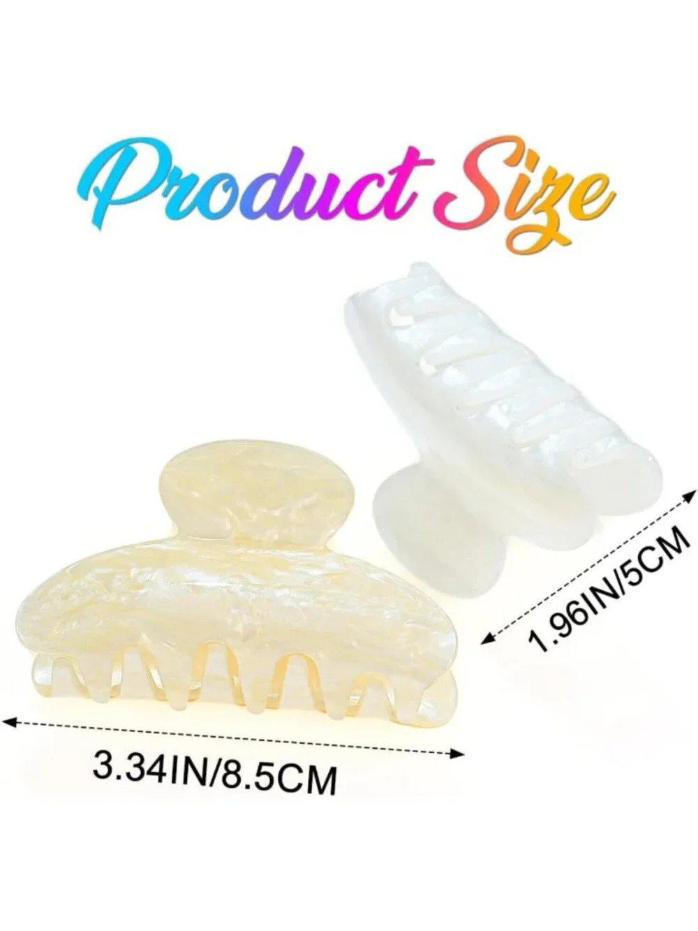 Stylish Medium Acrylic Claw Clips for Women & Girls - 2 Pack Hair Accessories